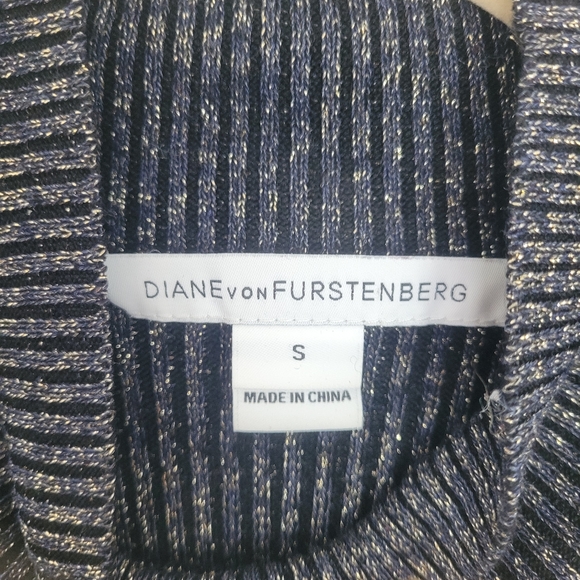 Diane von Furstenberg Tess Metallic Sweater in Blue‎ - Picture 7 of 10